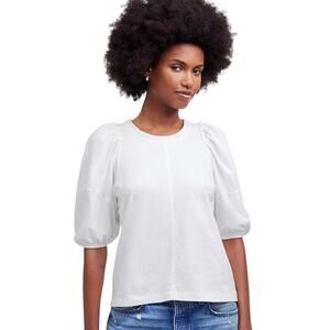 Madewell Puff Sleeve Top White Size Small